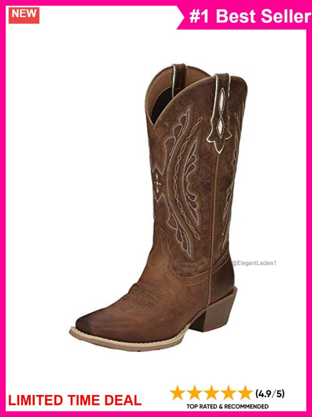 Full Grain Leather Square Toe Riding Boots Orthotic Insole Mid-Calf
